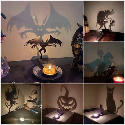 Halloween Metal Shadow Candle Holder 👻