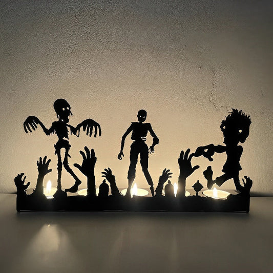 Three Skeleton Zombies Metal Candle Holder MD016