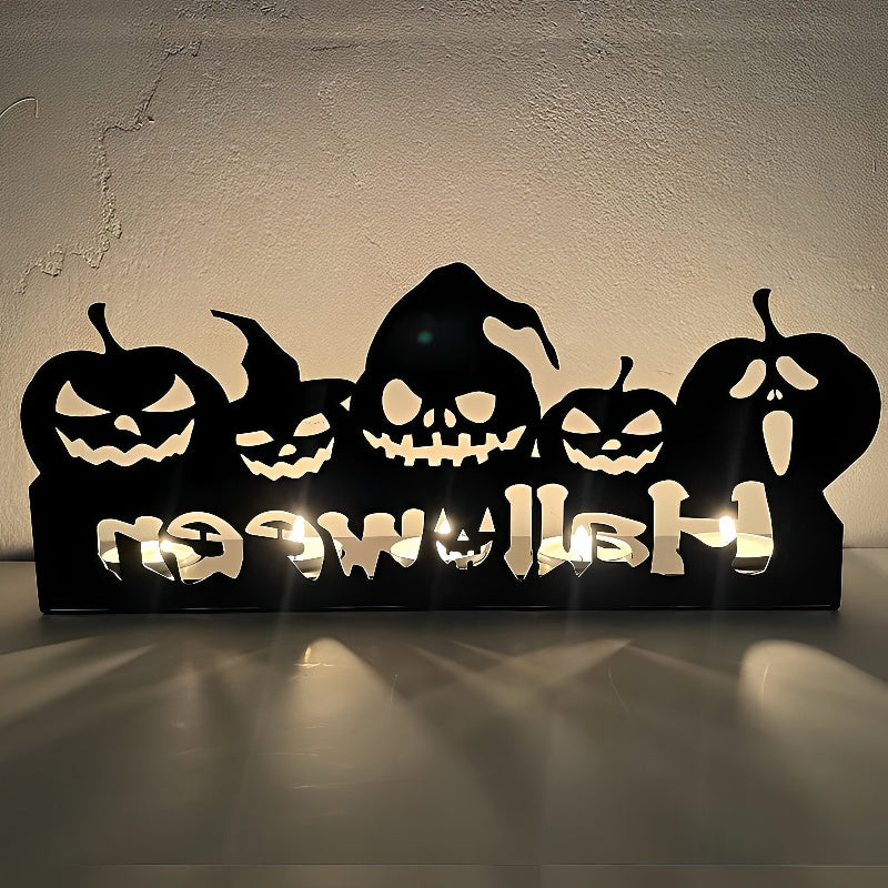 Five Pumpkins Metal Candle Holder MD018