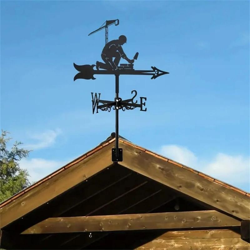 Building Worker Stainless Steel Weathervane MW047