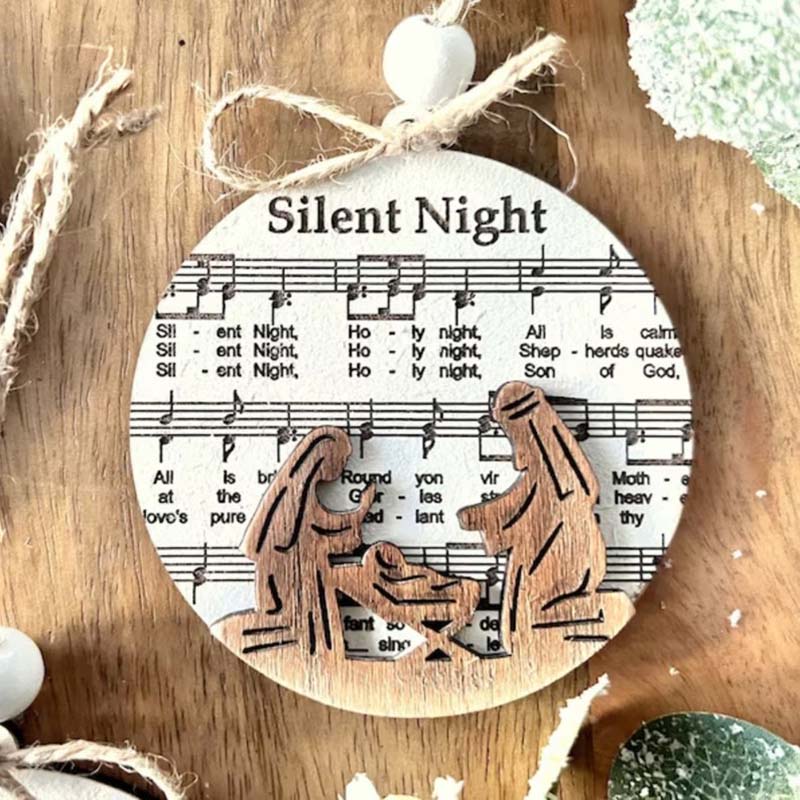 Music Sheet Nativity Ornament