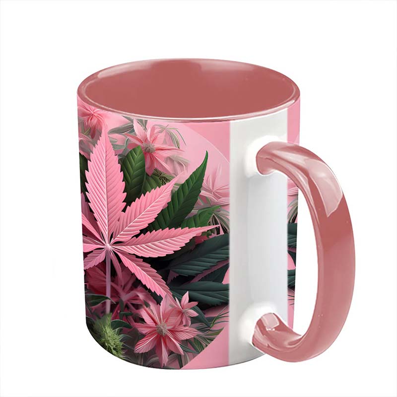 Pink Stoner Chick - Weed Accent Mug