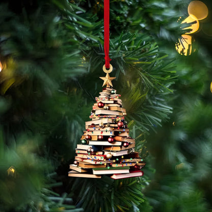 Christmas Book Tree Ornament - Book Lover Christmas Ornament