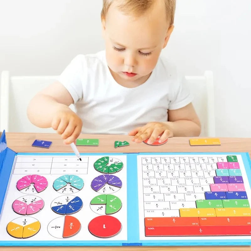 Montessori Magnetic Book Fraction Puzzle For Children