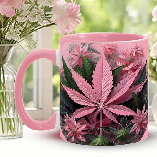 Pink Stoner Chick - Weed Accent Mug