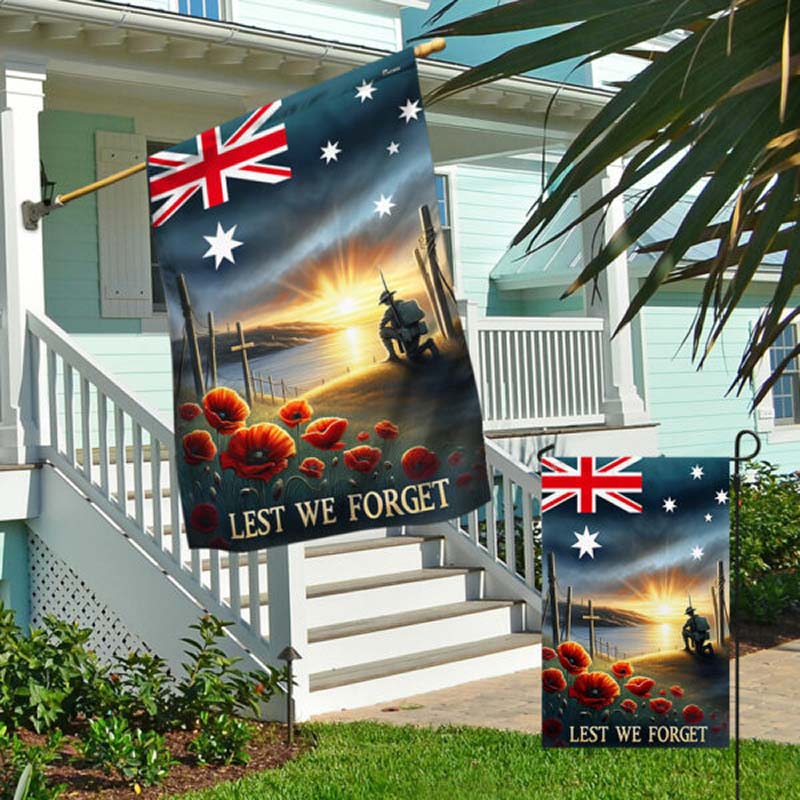 Anzac Day Australian Veteran Lest We Forget Flag