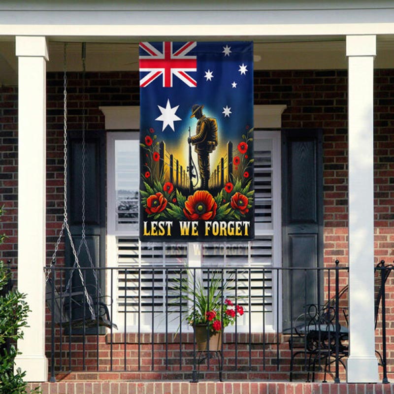 Australian Veteran Anzac Day Lest We Forget Flag