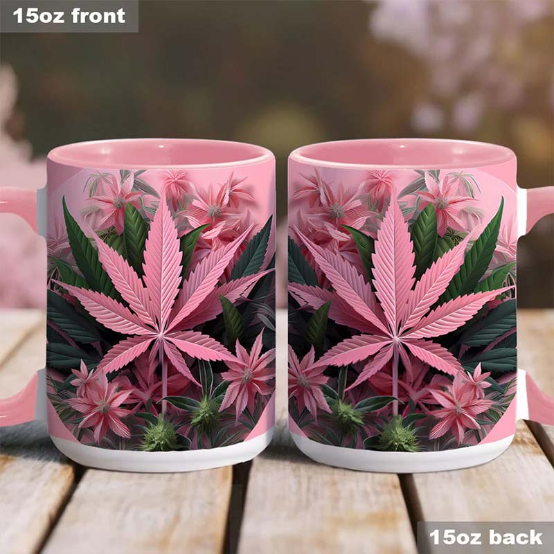 Pink Stoner Chick - Weed Accent Mug