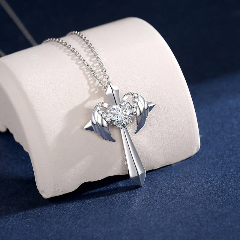 Angel Wings Cross Necklace