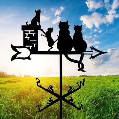 Cat Family Stainless Steel Weathervane MW024