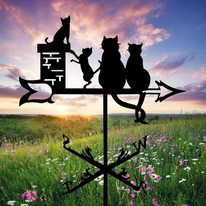 Cat Family Stainless Steel Weathervane MW024