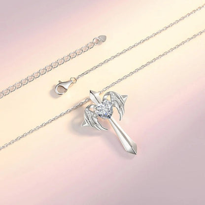 Angel Wings Cross Necklace