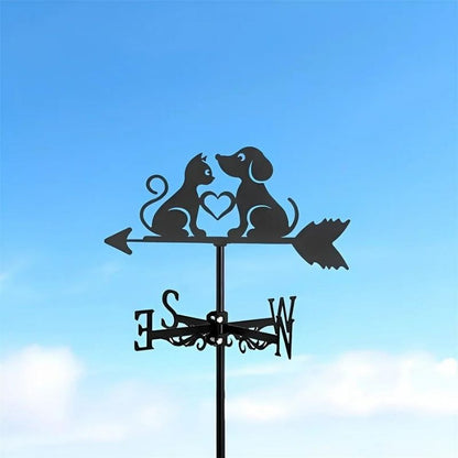 Cat and Dog Stainless Steel Weathervane MW099