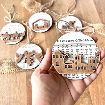 Music Sheet Nativity Ornament