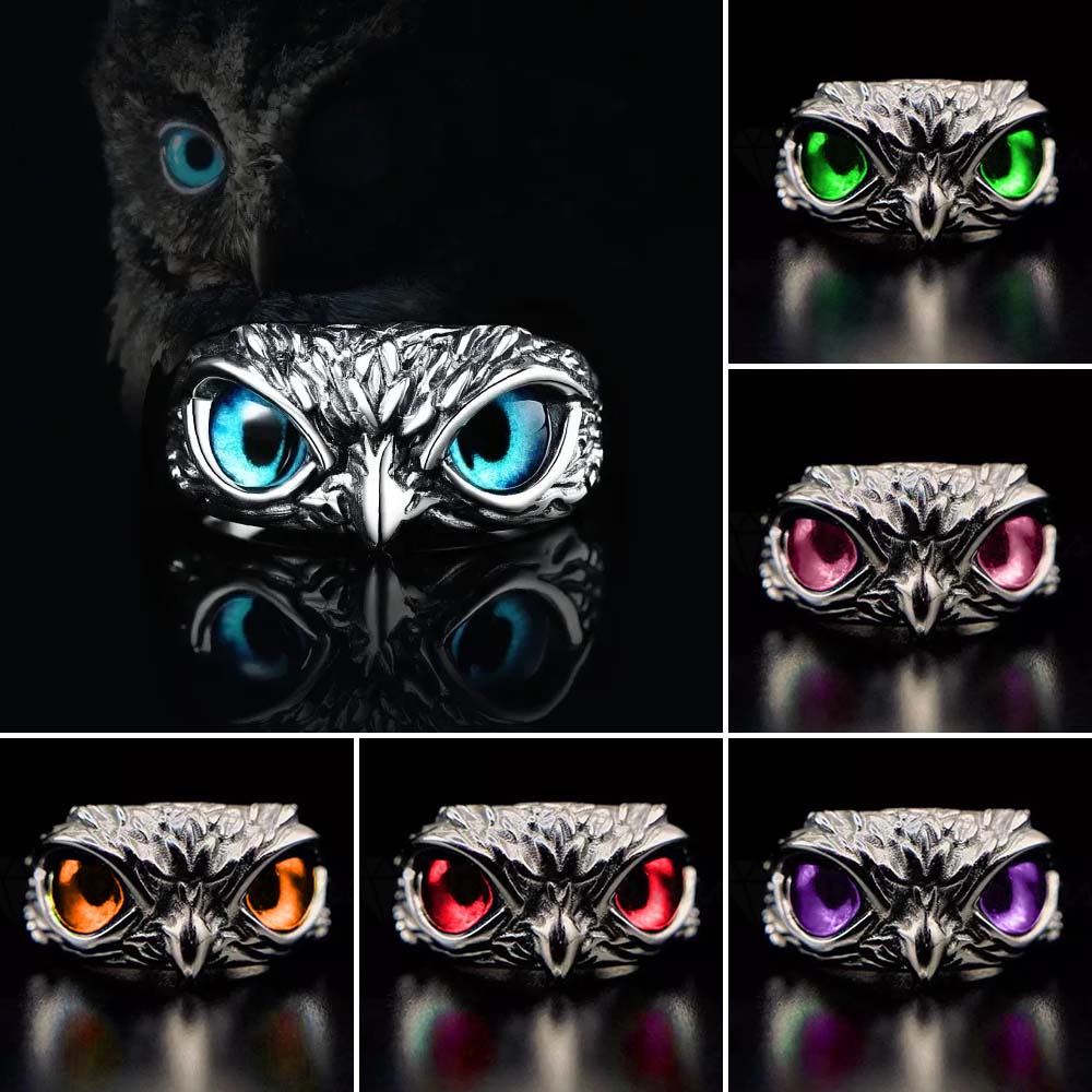 Demon Eye Owl Ring - Adjustable