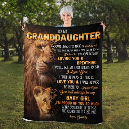 To My Granddaughter - From Grandpa - LionBlanket - A322 - Premium Blanket