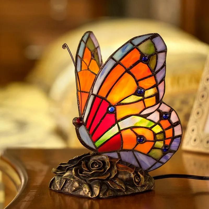 Animal Stained Glass Table Lamp - Butterfly