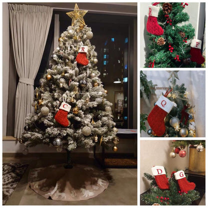🎄Xmas Gift Bag🎄 Red Knit Alphabet Christmas Stocking
