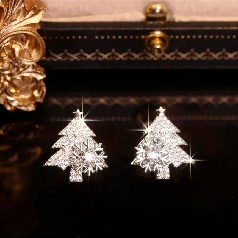 🎄 Rotatable Christmas Tree Earrings