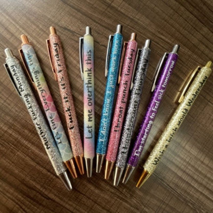 Colored Glitter Pen Set For Sarcastic Souls