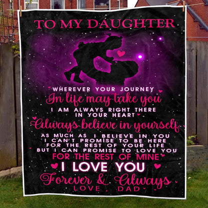 To My Daughter - From Dad - Fleece Blanket - F023
