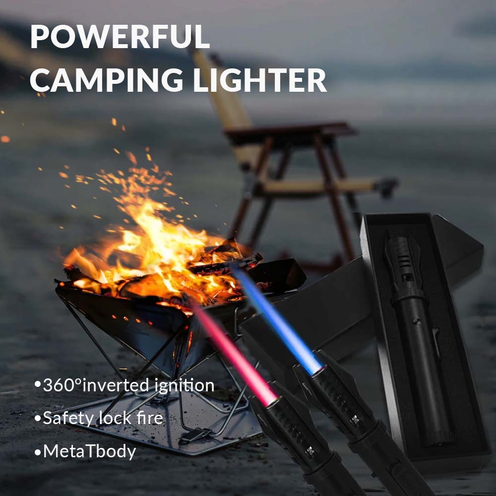 Camping Outdoor Windproof Straight Flame Lighter