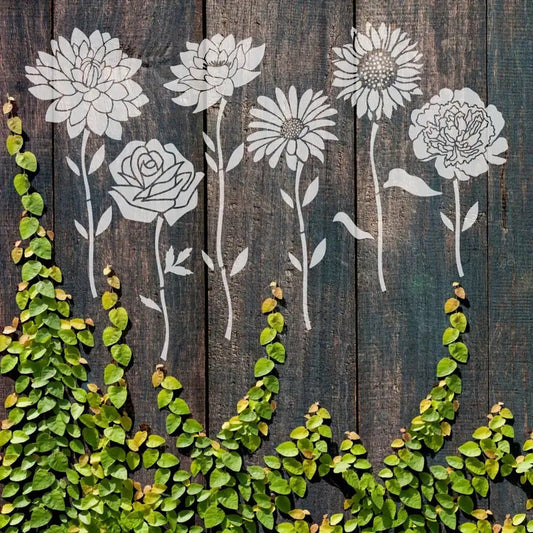 Blooming Flowers Garden Stencils - DIY Decoration