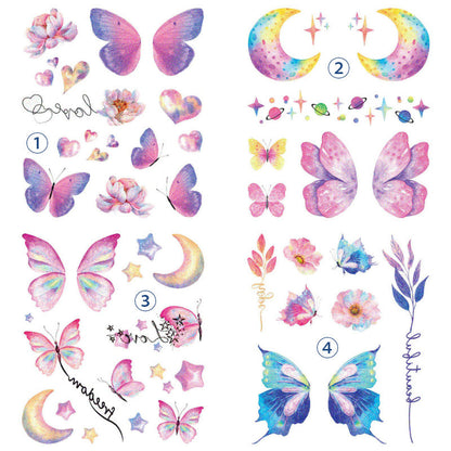 Butterfly Glitter Stickers - Waterproof Temporary Tattoos