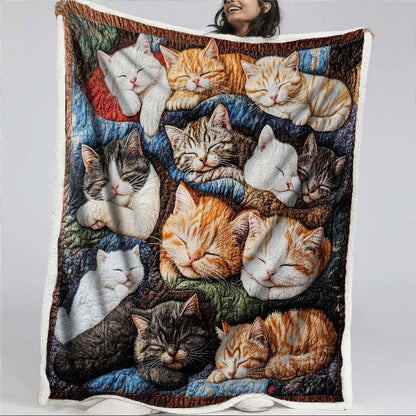 Slumbering Kitties Blanket - H220 - Premium Blanket