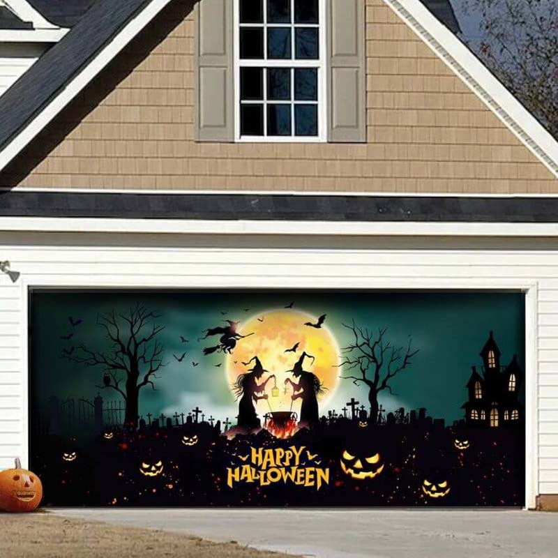 Graveyard Scene Halloween Garage Door Covers HC009