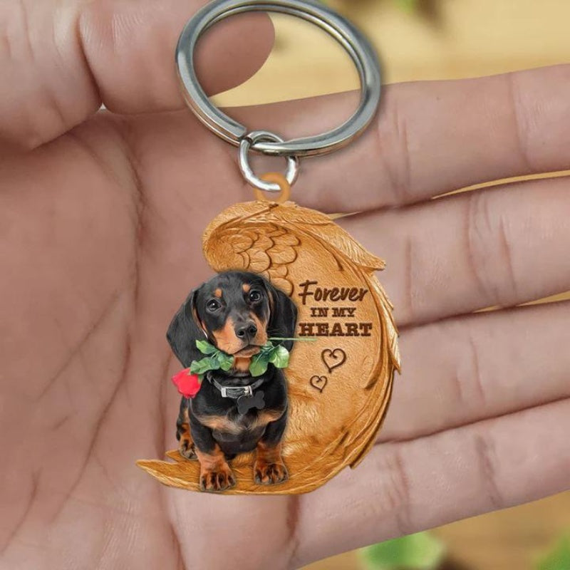 Dachshund Forever In My Heart Acrylic Keychain FK003