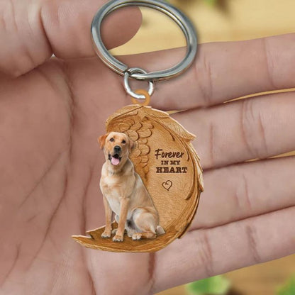 Yellow Labrador Retriever Forever In My Heart Acrylic Keychain FK012