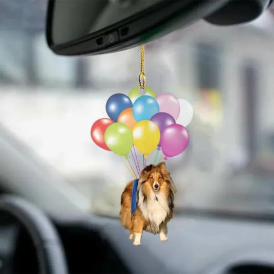 Shetland Sheepdog Fly With Bubbles Car Hanging Ornament BC034