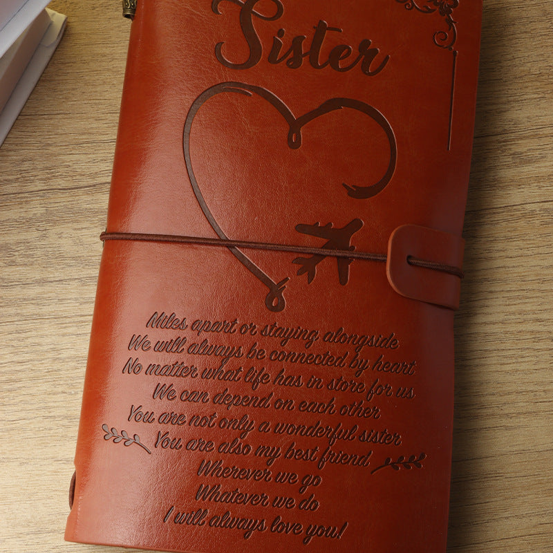 Vintage Engraved Leather Journal Notebook