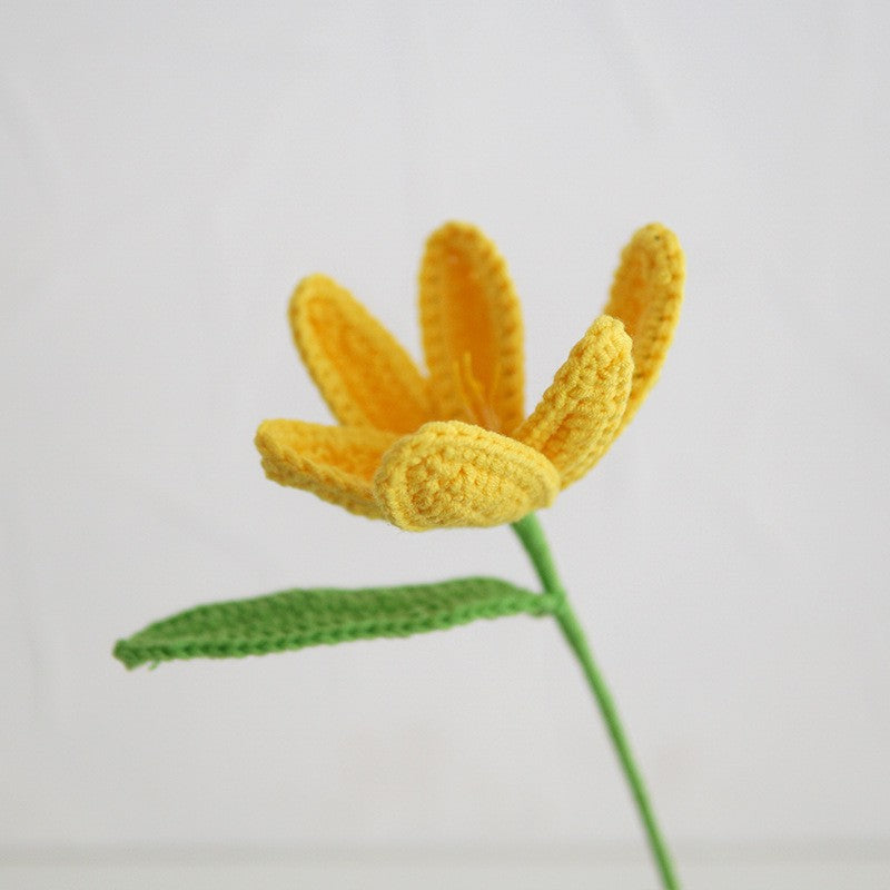 Handmade Knitted Décor Gift - Blooming tulip - Yellow