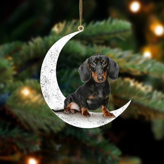 Dachshund Sit On The Moon Ornament MO010