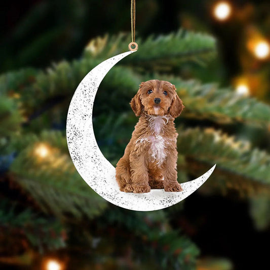 Cockapoo Sit On The Moon Ornament MO062