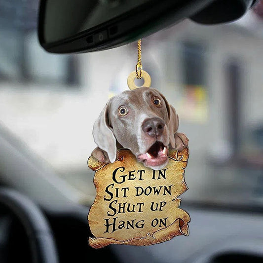 Weimaraner Get In Ornament GI042