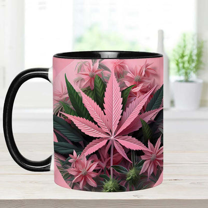 Pink Stoner Chick - Weed Accent Mug