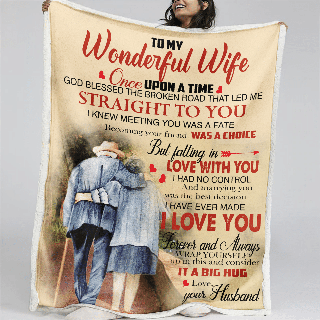 To My Wife - From Husband - F009 - Fleece Blanket