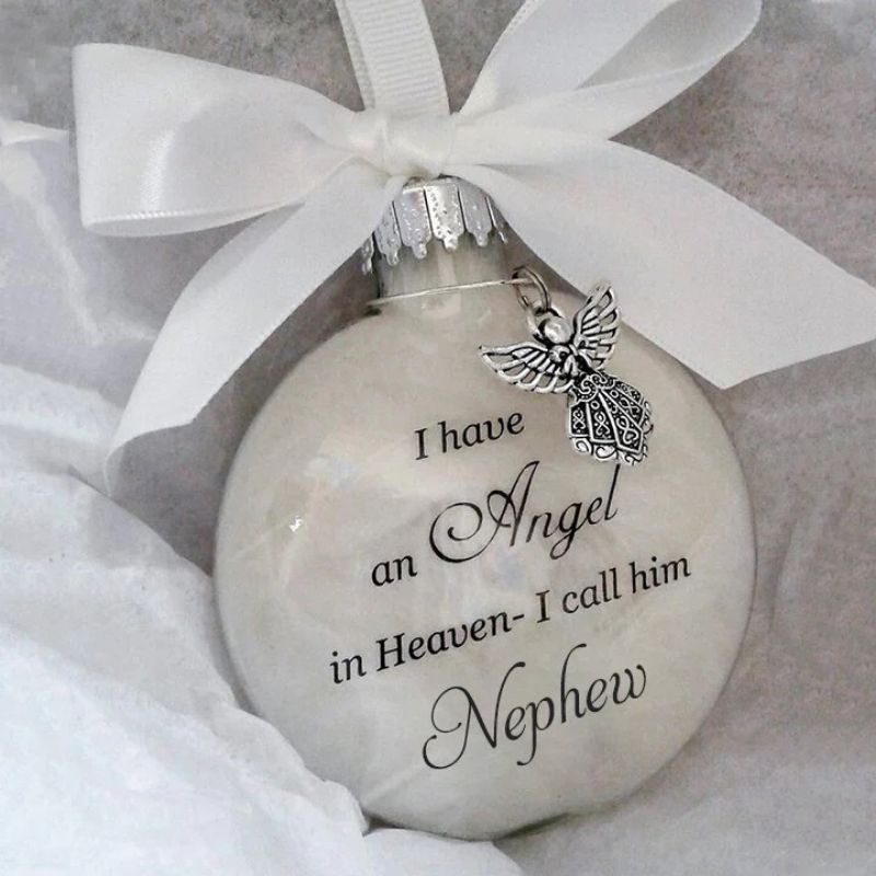 Feather Ball - Angel In Heaven Memorial Ornament