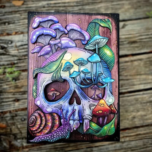 Skull and Nature Hidden Key Box