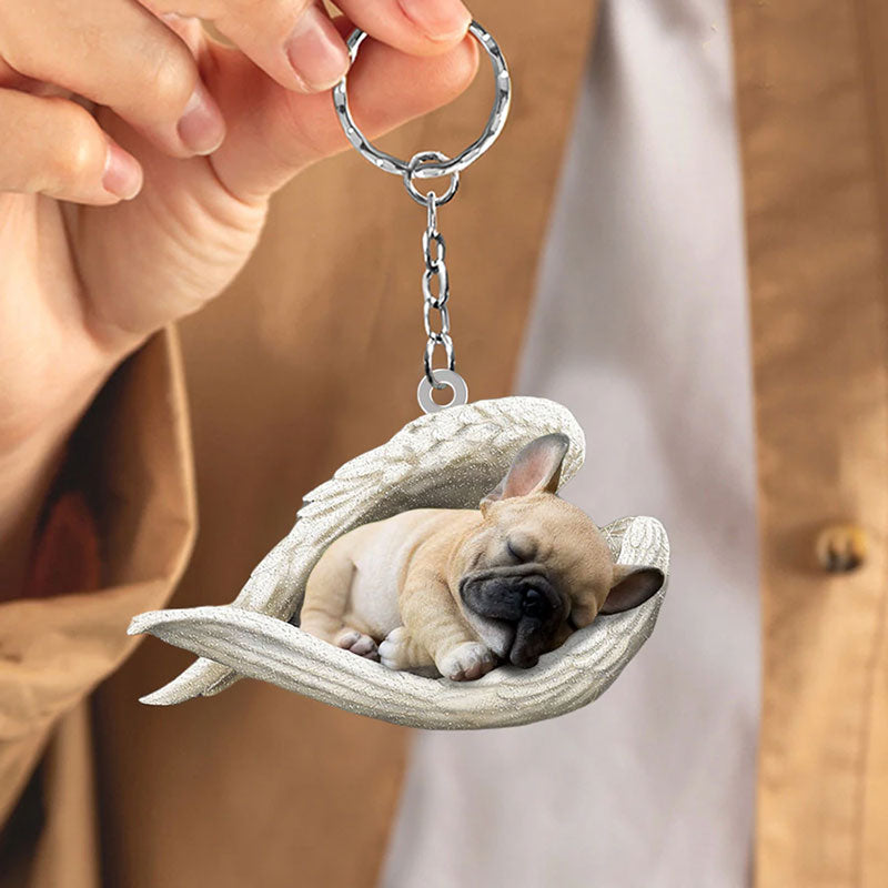 Sleeping Angel Acrylic Keychain French Bulldog SA001