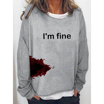 Women's Funny Bloodstained Halloween Long Sleeve Tee