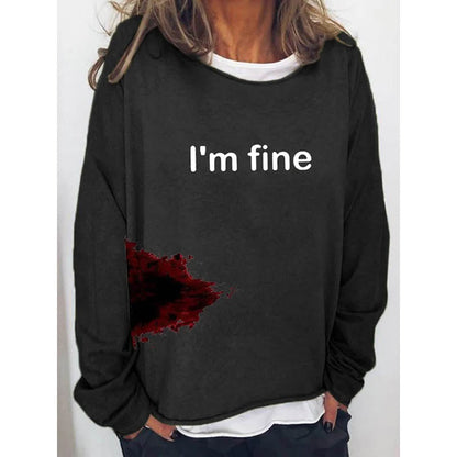 Women's Funny Bloodstained Halloween Long Sleeve Tee