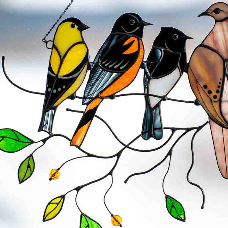 Birds Stained Glass Window Hangings