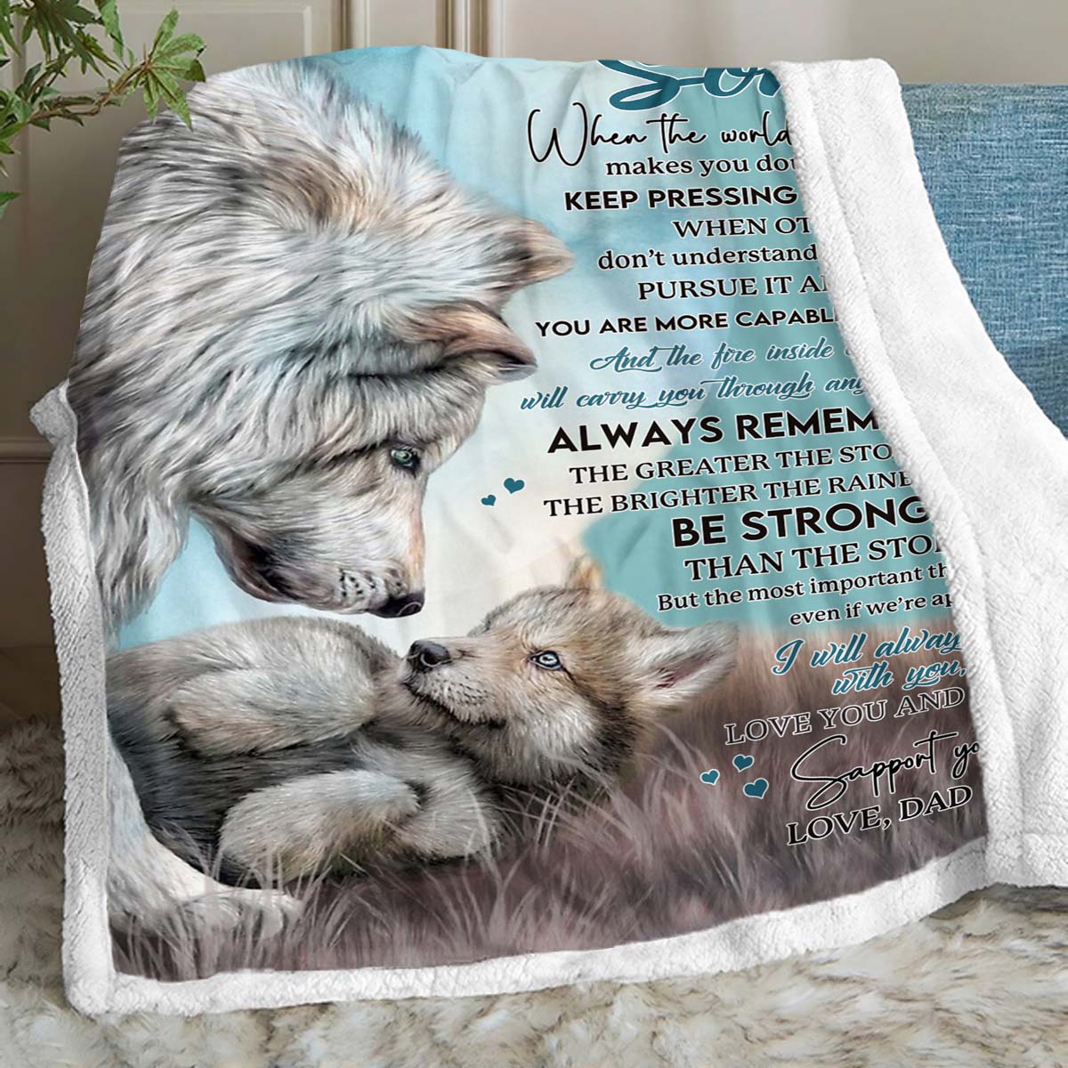 To My Son - From Dad  - A246 - Premium Blanket