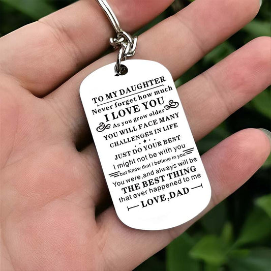 Dad To Daughter - Just Do Your Best - Inspirational Keychain