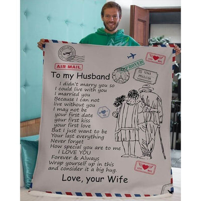 To My Husband - From Wife - A326 - Premium Blanket