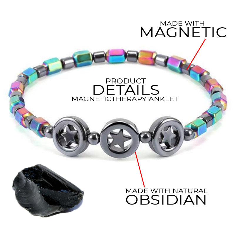 Anti Swelling Obsidian Magnetic Therapy Anklet